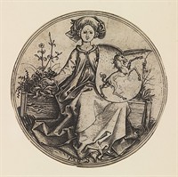 WIKI_20251023_Martin_Schongauer_-_Wappenschild_mit_Einhorn,_von_einer_jungen_Frau_gehalten_(L_96).jpg